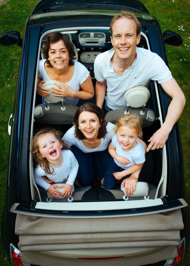 familj i bil